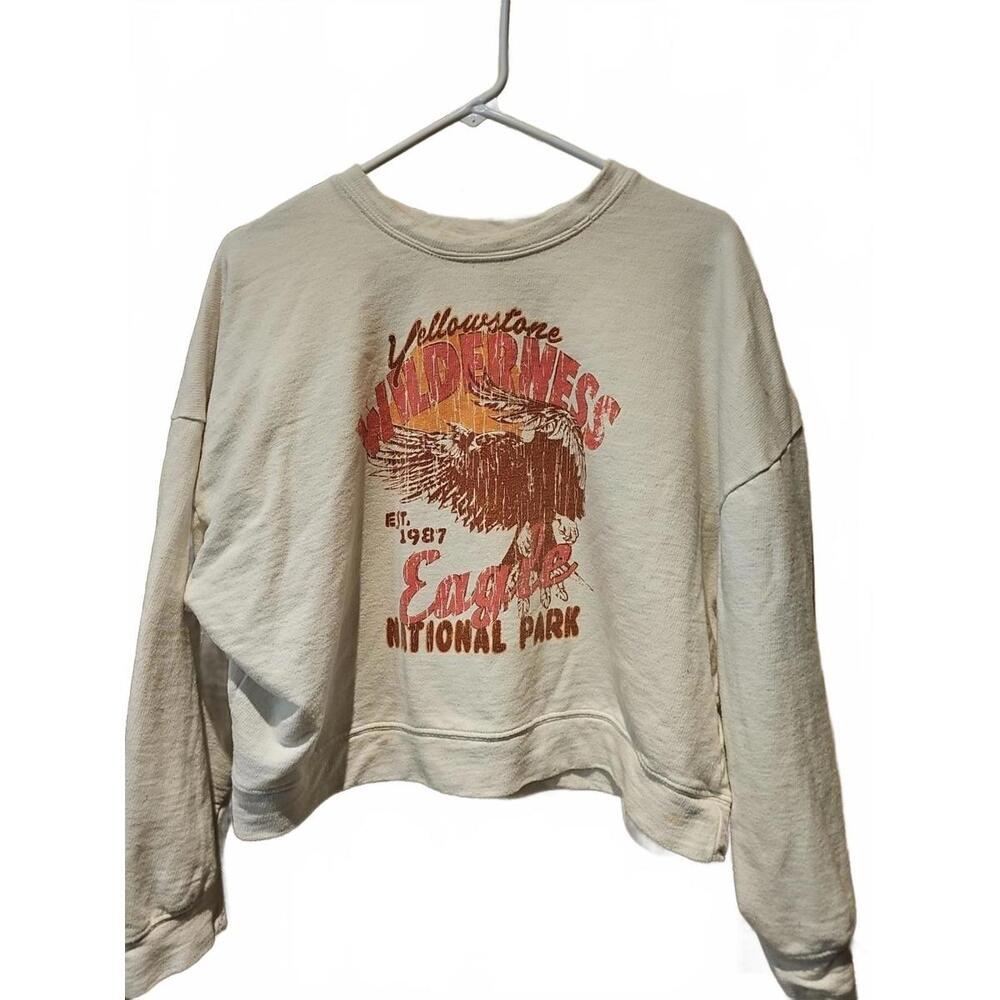 Altar’d State Yellowstone National Park Pullover Sweatshirt Ivory Size M